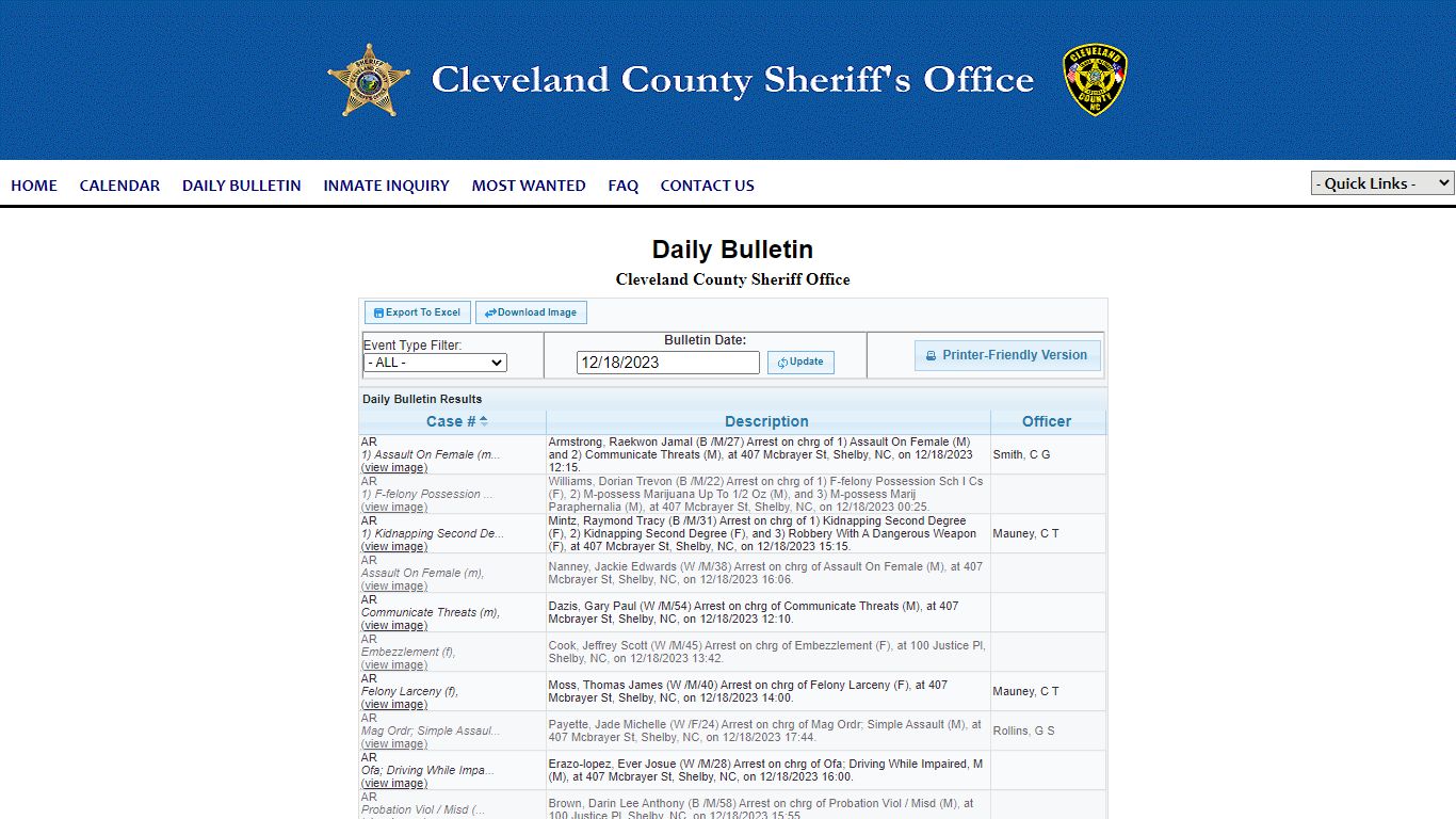 Cleveland County Sheriff Office P2C